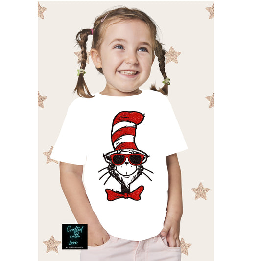 Cat in the Hat Wearing Sunglasses-Dr Seuss-Tshirt