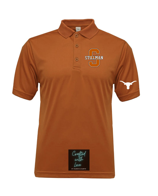 Stillman Middle School Drifit Uniform Polo-TEXAS ORANGE