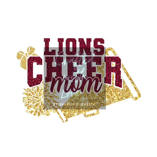 Lions Cheer Mom Digital HTV Print